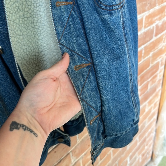 Wrangler Vintage men’s trucker Sherpa lined jacket with corduroy collar sz XXL - Picture 10 of 14